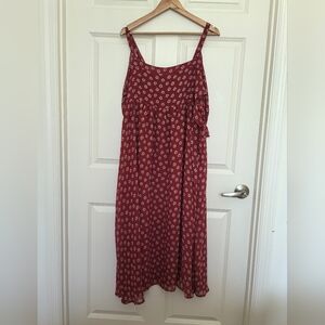 Free People Brick Red Daisy Printed Maxi Dress